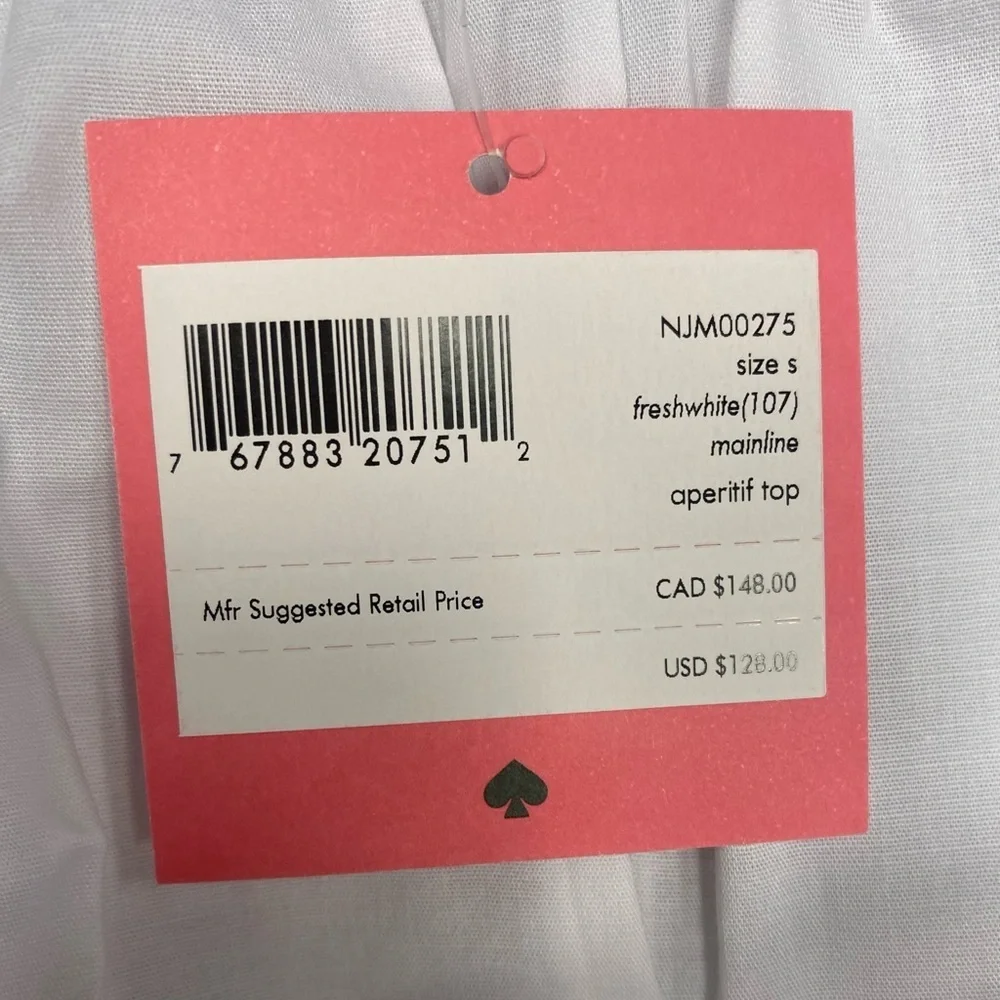 NWT Kate Spade Aperitif Poplin Top Size Small